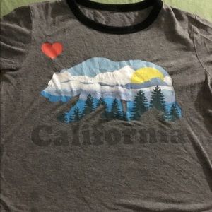 Grey California crop shirt